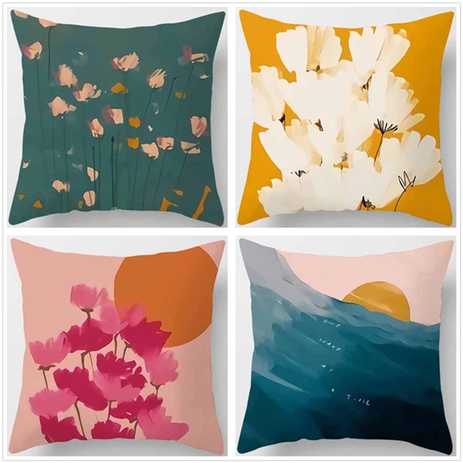 Poszewka na poduszkę 65 x 65 cm, zestaw 4 szt., styl boho, dekoracja do salonu, sypialni, pokoju, poszewka na poduszkę z ukrytym zamkiem błyskawicznym, poduszka na kanapę, na sofę, Boże Narodzenie,