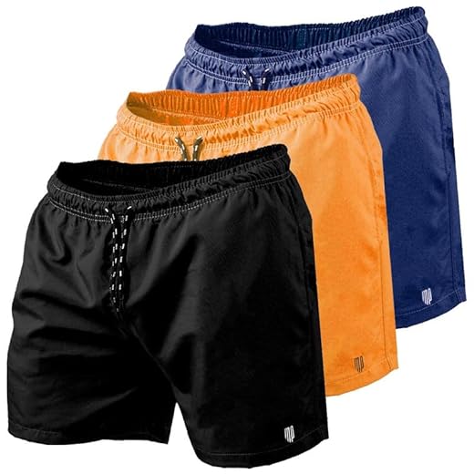 Kit 3 Short Masculino Tactel Piscina Praia Bermuda de Academia Masculino Corrida MP