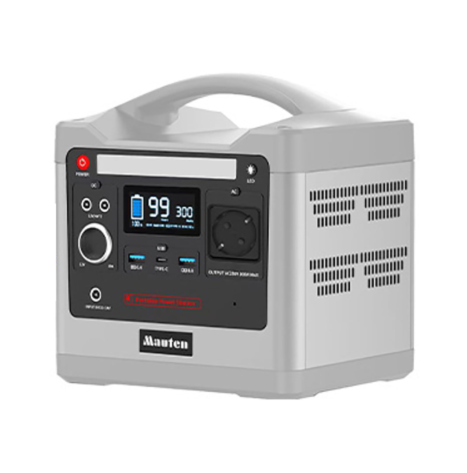 Centrale électrique Portable 300 W, Alimentation CA à Onde sinusoïdale Pure, Alimentation UPS Portable, Recharge par CA/Voiture/Solaire pour Camping-Car, Maison, Camping-Car, urgen