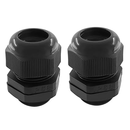 2 Pack NPT 1 Cable Glands Black Cord Grips Nylon Strain Relief Wire Glands Waterproof Cable Gland Connectors(Black)