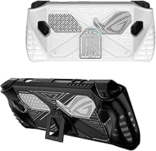 Clear Protective Case for ASUS ROG Ally Handheld 2023 Game Console Accessories TPU Protector Case Cover with Foldable Stand Bracket Shock-Absorption and Anti-Scratch Skin Shell (1 Pack White)
