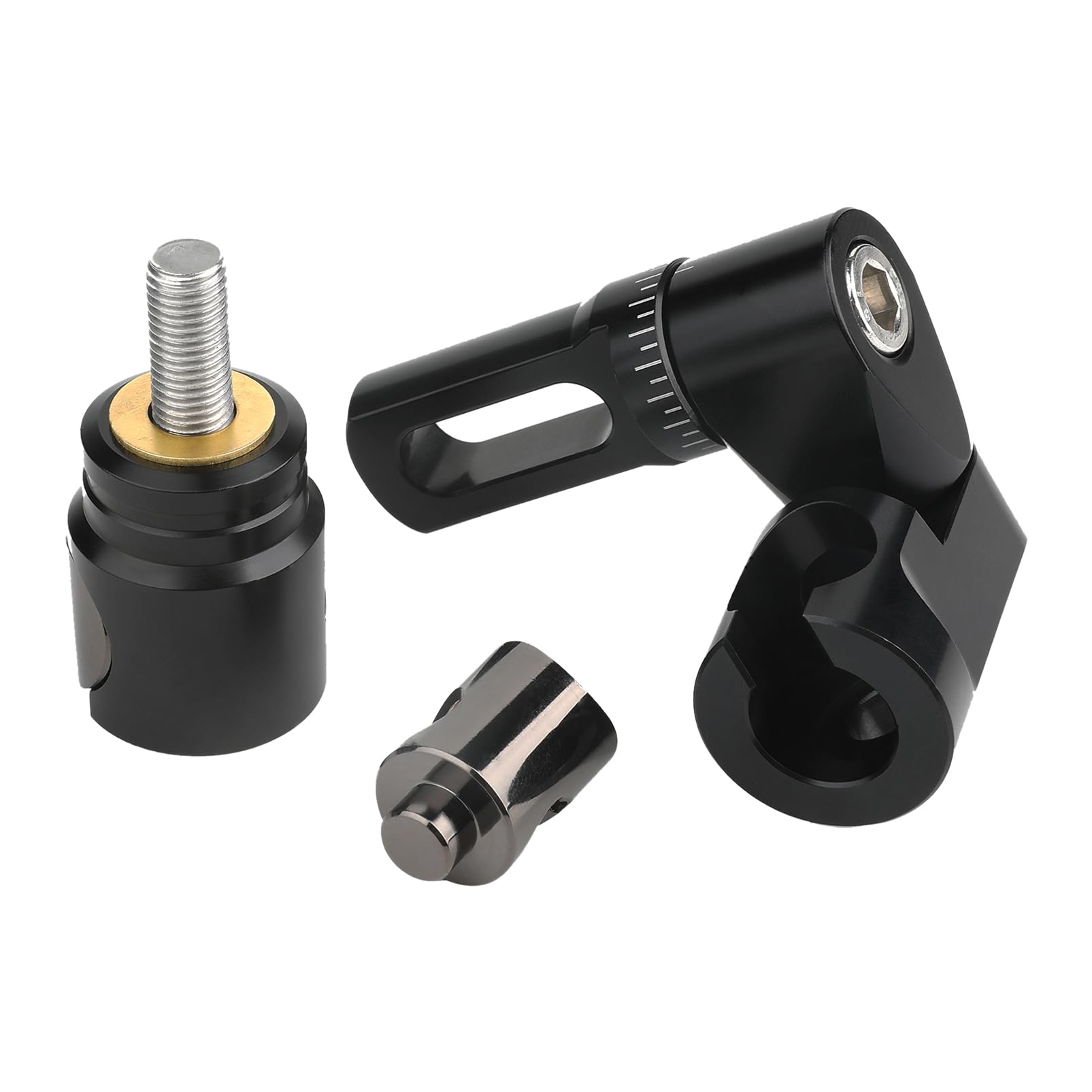 POEARCUS Archery Single/Double Side Adjustable V-Bar - CNC 6061-T6 Aluminum Mount Quick Disconnect, Compound Bow Rod Stabilizer, Sidebar Mount Kitt (V-Bar Mount, Single Side)