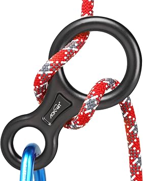 Rescue Figure 8 Descender Climbing Gear Downhill Equipment 35KN/3500kg 7075 Aluminum Alloy Rigging Plate for Climbing Belaying and Rappeling Device