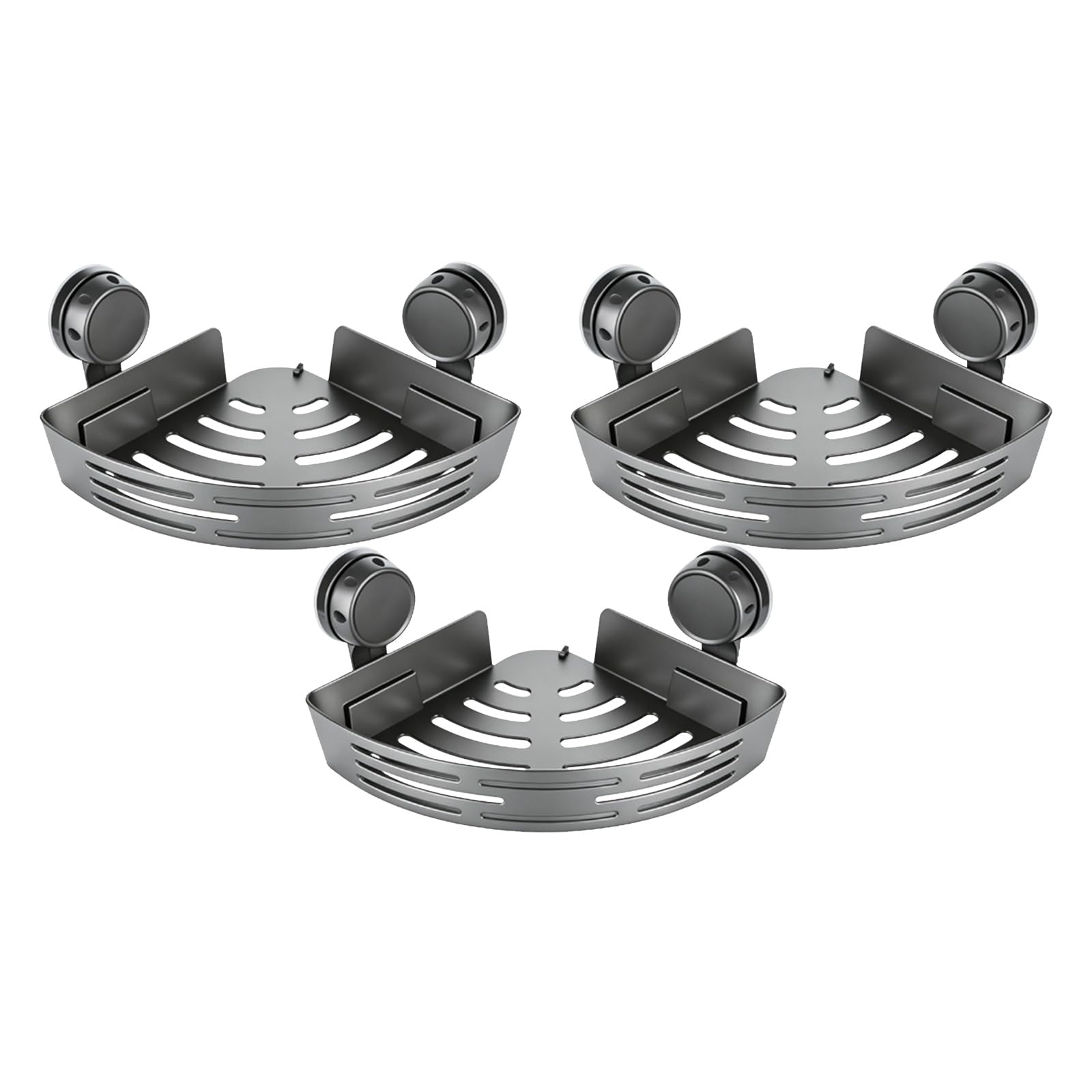 Estante para ducha sin taladrar, juego de 3 unidades (gris)