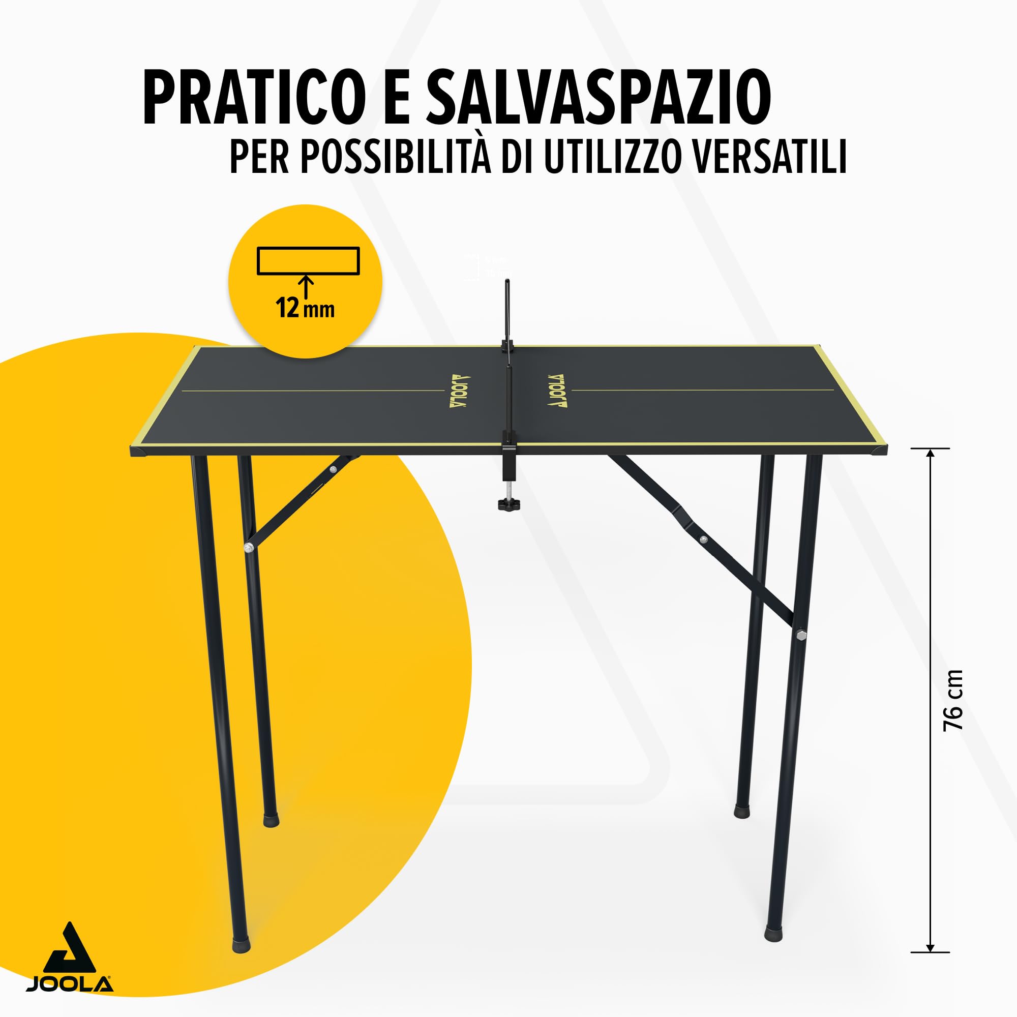 JOOLA Tavolo da ping-pong, mini tavolo da ping-pong per interni, con rete da ping pong inclusa
