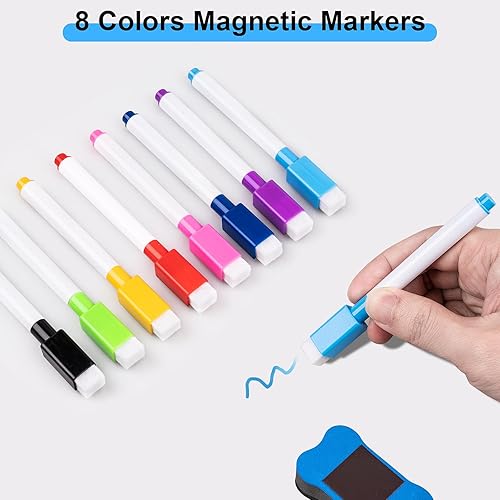 Miniatura 4 de KKEETUR Pizarra blanca magnética para nevera, 11.5 x 8 pulgadas, pequeña pizarra magnética de borrado en seco para refrigerador, hoja blanca