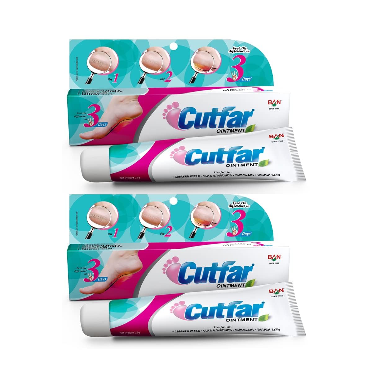BNsons Labs Cutfar Ointment 25g (Pack of 2) | Cracked Heel Repair Cream | Foot Care Ointment for Dry Rough Skin, Cuts & Painful Heels | Winter Foot Care Deep Moisturizing Heel Care | Softens Hard Skin-image-43