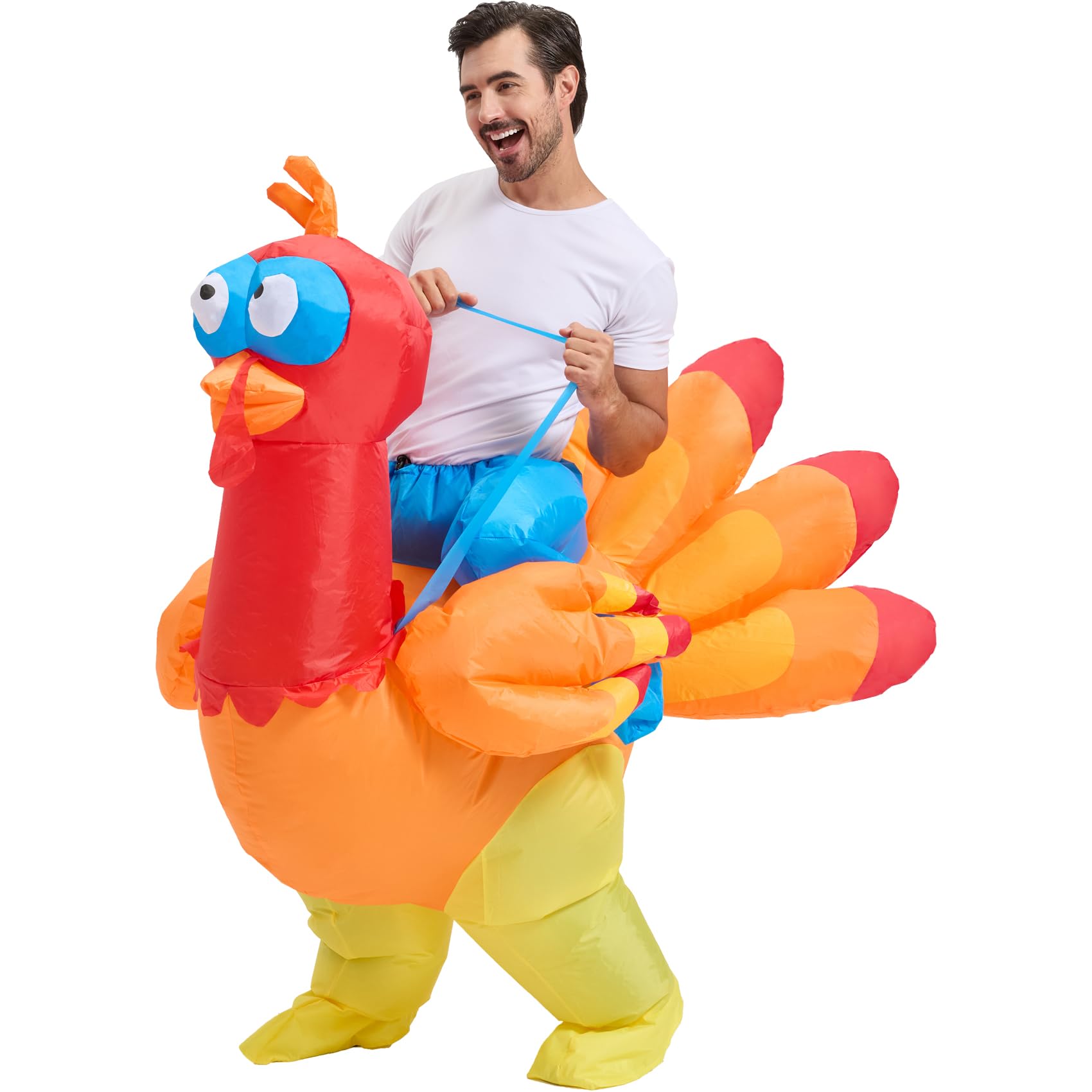 AIYOUYIYA Inflatable Turkey Costume Adult Thanksgiving Costume Funny Blow Up Costumes for Party Cosplay