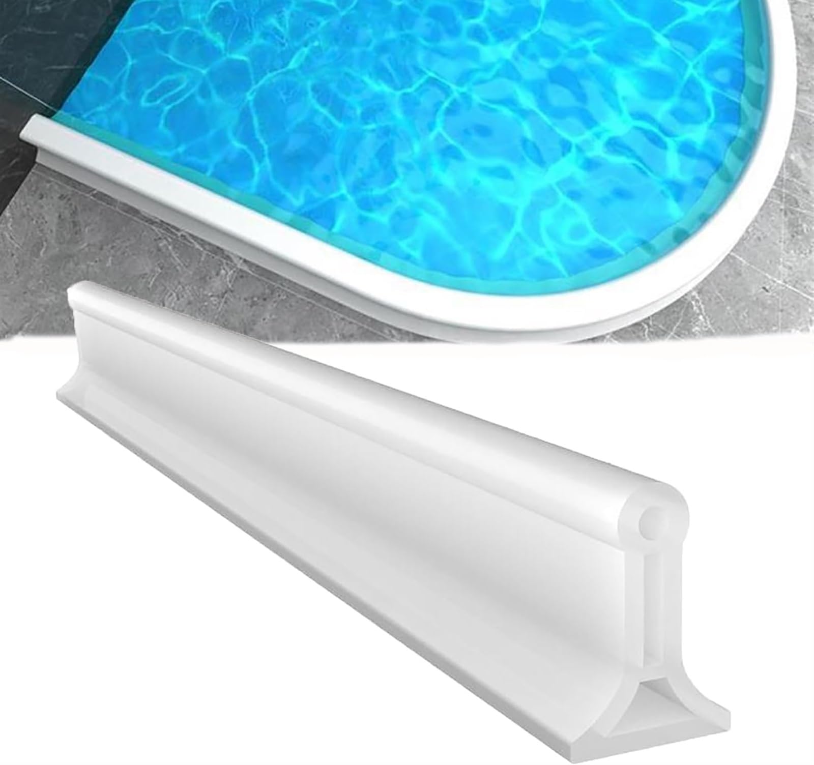 NBSGTXO Shower Tray Sealing Water Dam for Shower Silicone Multicolor Multiple Sizes(White,1m/39.3in)