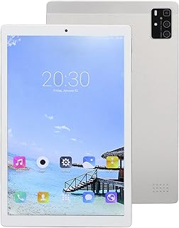 PUSOKEI 10 Inch Tablet, Kids Tablet, Octa Core CPU, 2GB RAM, 32GB ROM, IPS HD Display, 2.4G/5G WiFi, 6000mAh Battery, BT5.0, 3 Card Slots, 2MP+5MP Dual Camera, Gaming Tablet (White)