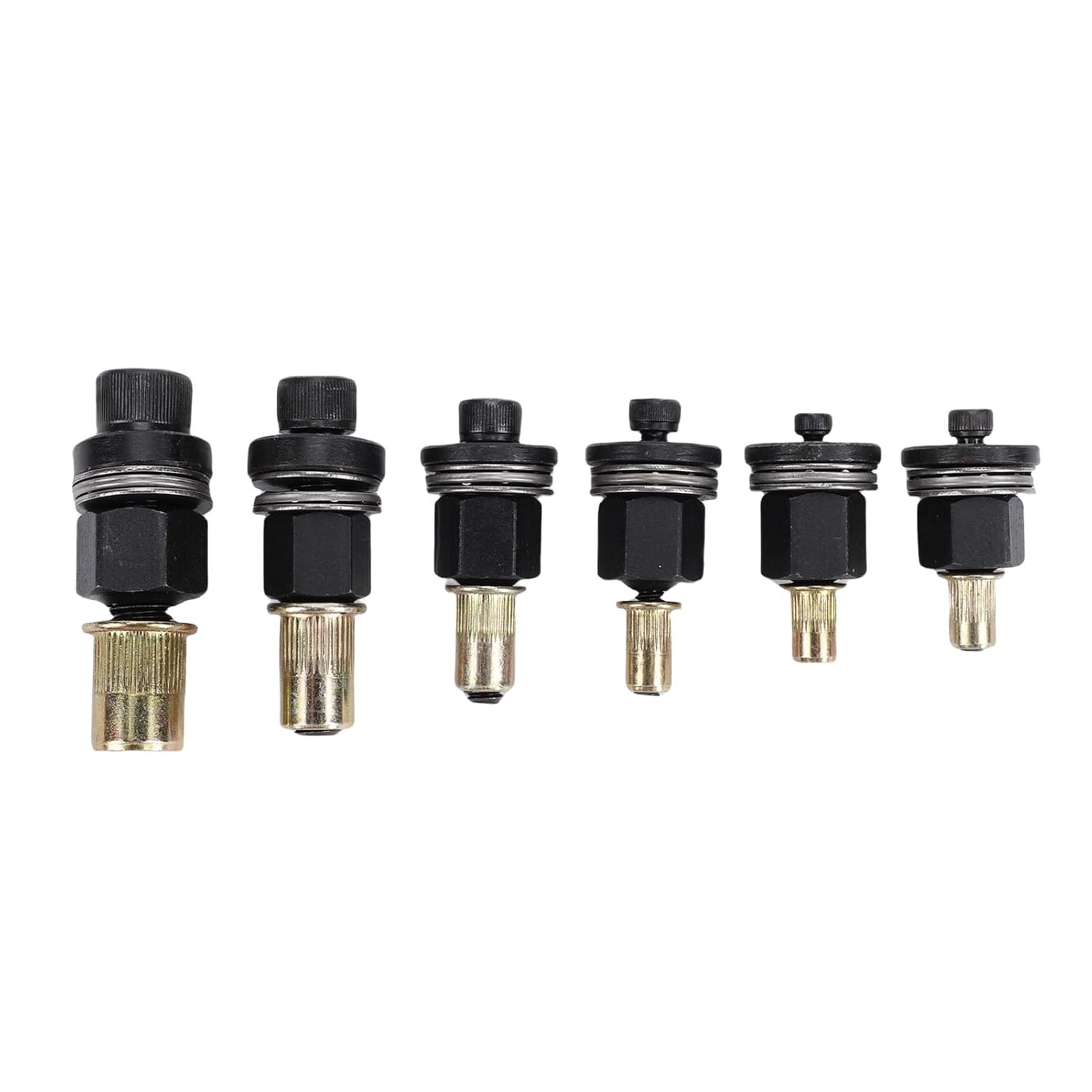 Eujgoov 6Pcs Hand Rivet Nut Tool Mandrel Set Carbon Steel Manual Rivet Nut Tool Accessories Replacement Mandrels with Storage Box