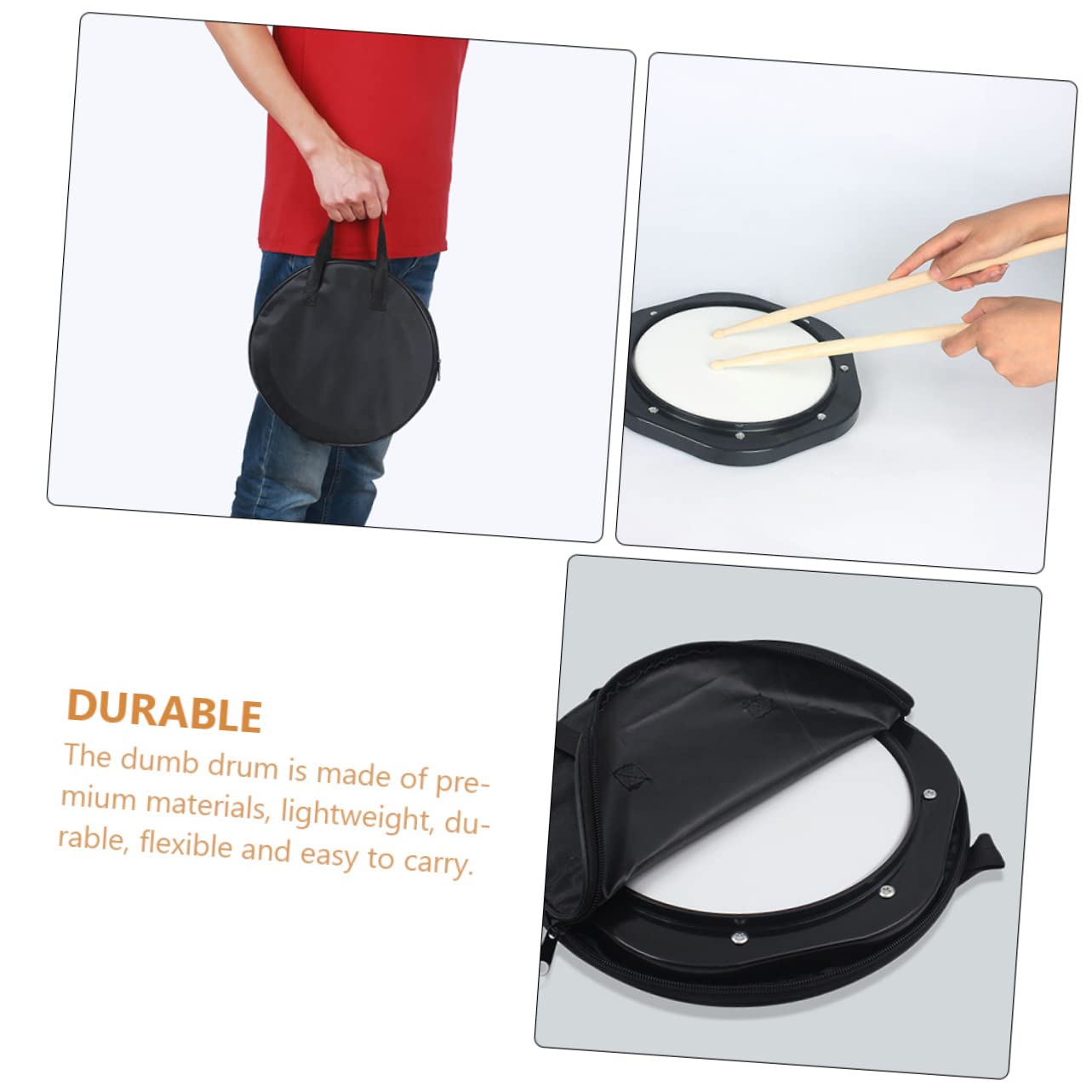 Pad de Práctica Silencioso de 10 Pulgadas Bolsa, 1 Juego