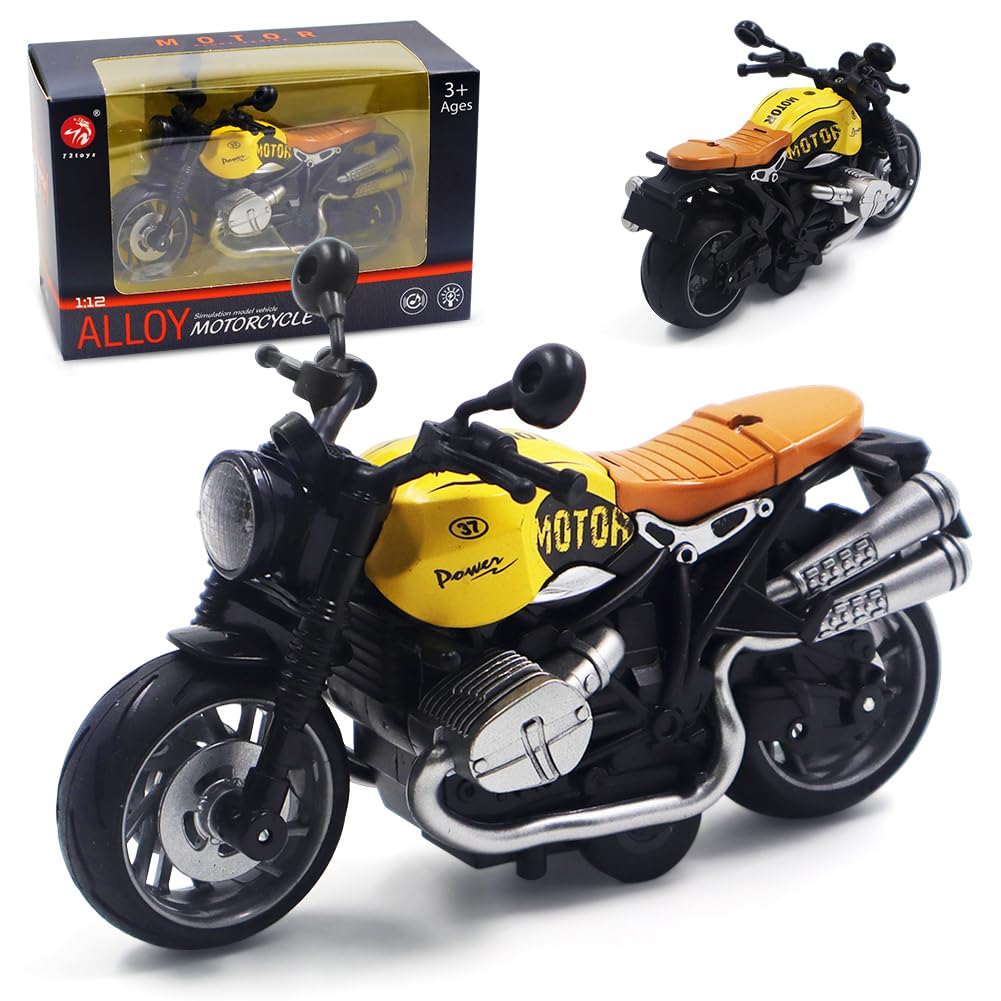 FCXVXCL Kid Motorbike Toys,Pull Back Toy Cars Alloy Motorcycles Toys,Friction Powered Kids Toy Cars Automatic Drive for Boys Kids