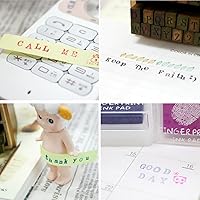 Vista 4 de DEAD SKIN Juego de sellos del alfabeto de madera, fuente mayúscula vintage, grano de madera natural, 26 letras y 2 símbolos, mango largo, sello