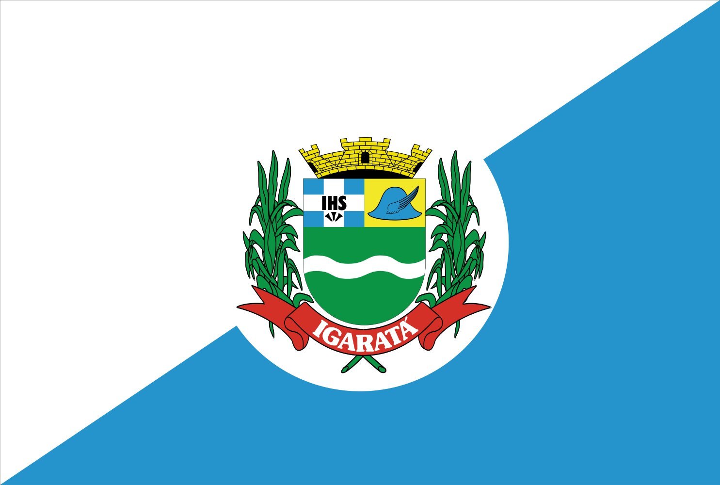 Drapeau Igarata Sao Paulo Brasil XL grand format municipal pour mât
