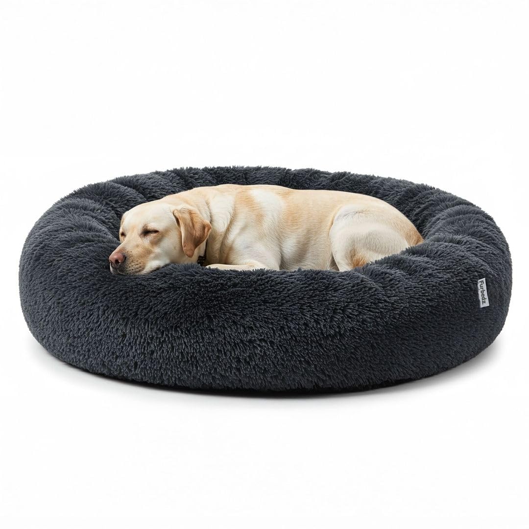 Furbedz - Letto per cani grande, design antistress, letto lavabile con fodera rimovibile intercambiabile, pile ultra morbido, fodera interna, supporto ortopedico in memory foam, base impermeabile