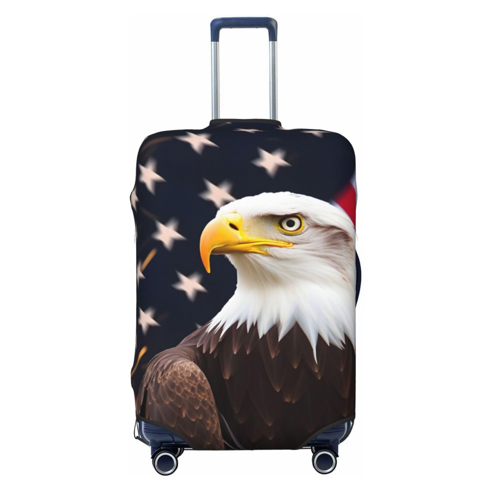YPPAHHHH Luggage Cover Protector American Usa Flag Eagle Bird Suitcase Cover With Zipper, Luggage Cover For 18"-21" Suitcase Elastic Washable Stretch
