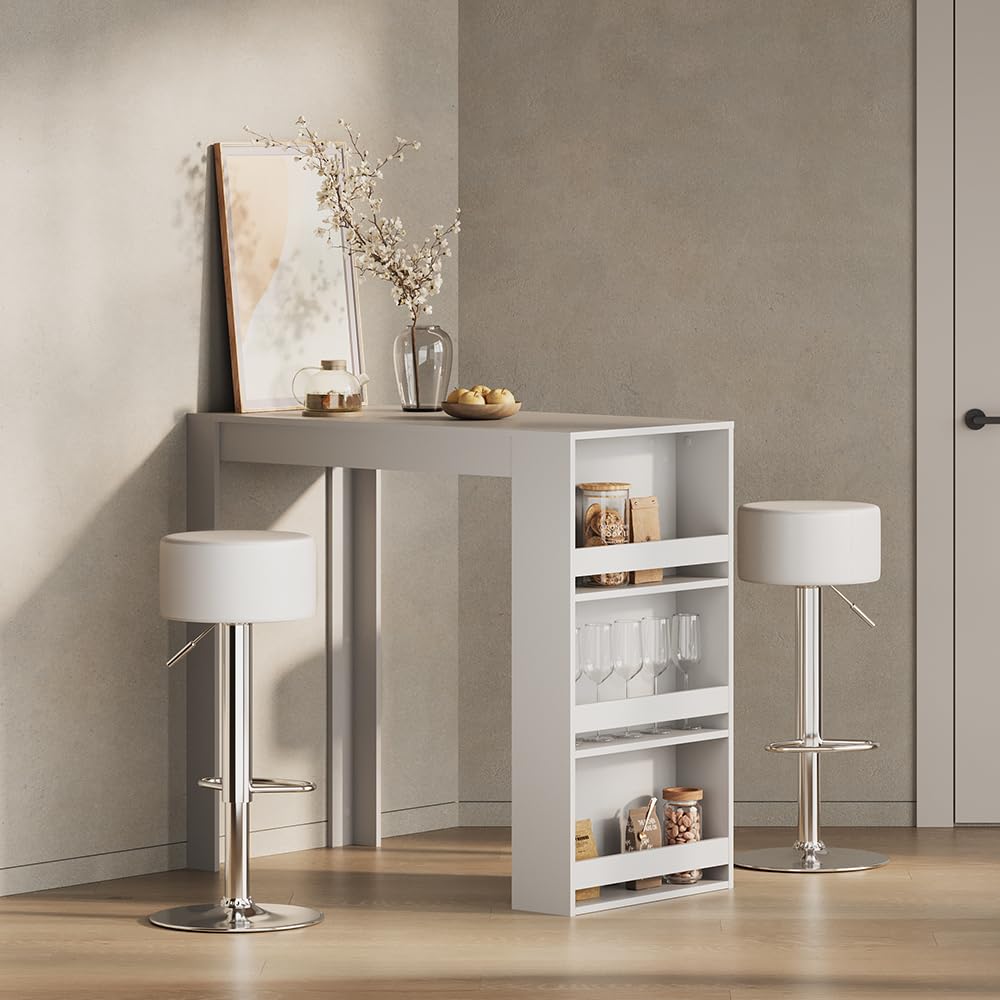 Livinity Tavolo da bar Regusa, Bianco, 57 x 117 cm