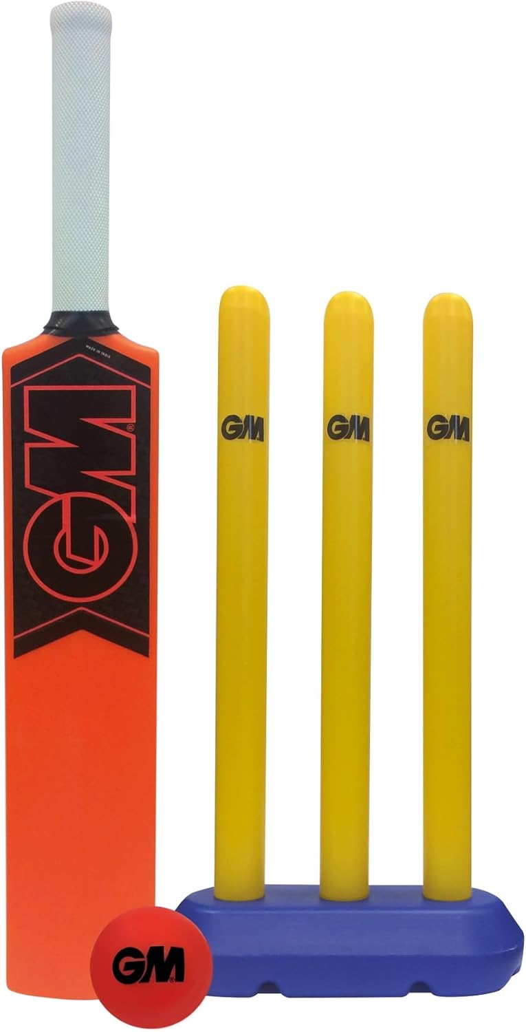 Gunn & Moore Kids Cricket Set: Safe Molded Bat, Soft Ball & All-Weather Stumps for Ages 4-8