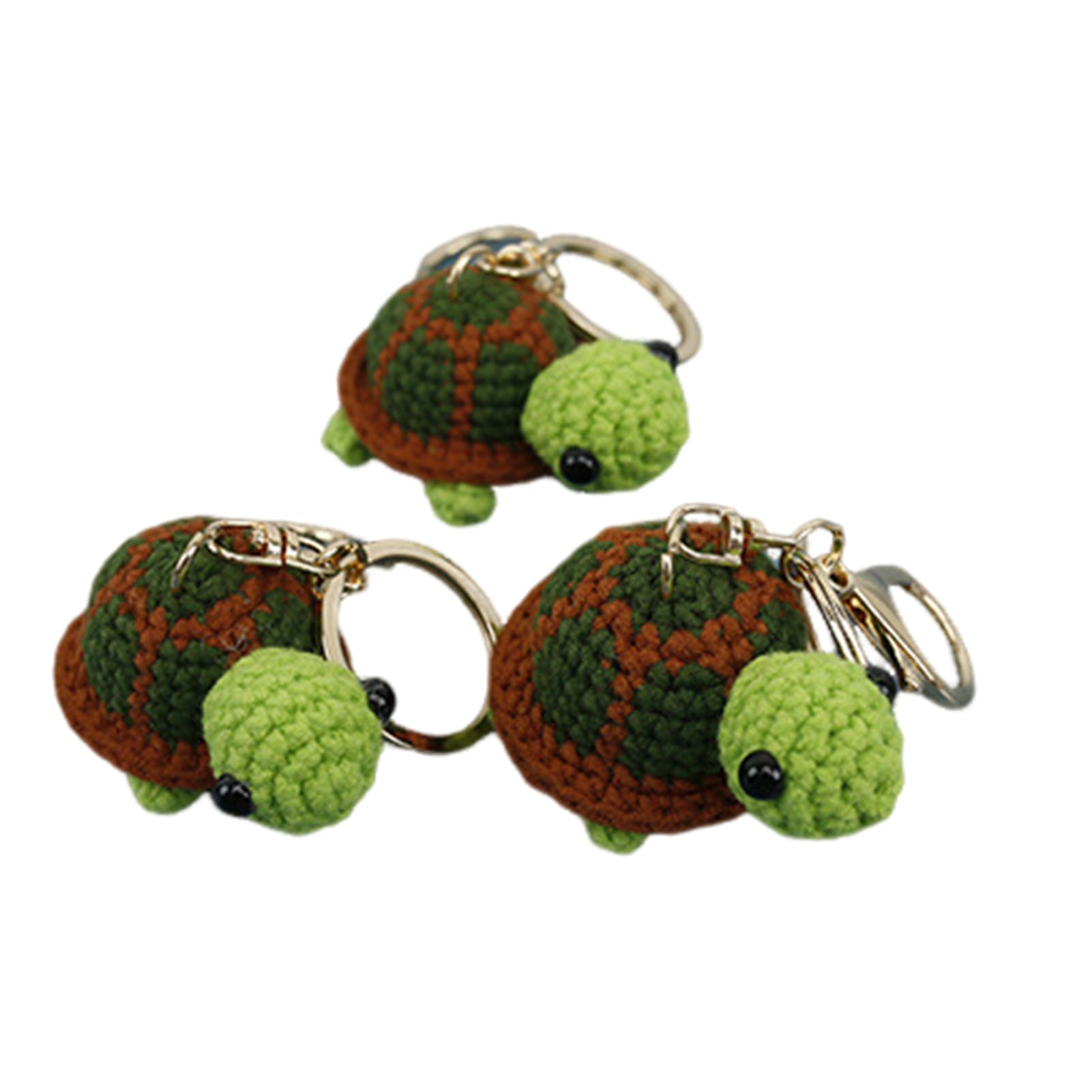 Roadoor Beginner Crochet Kit,Turtle Keychain Pendant Knitted,Soft