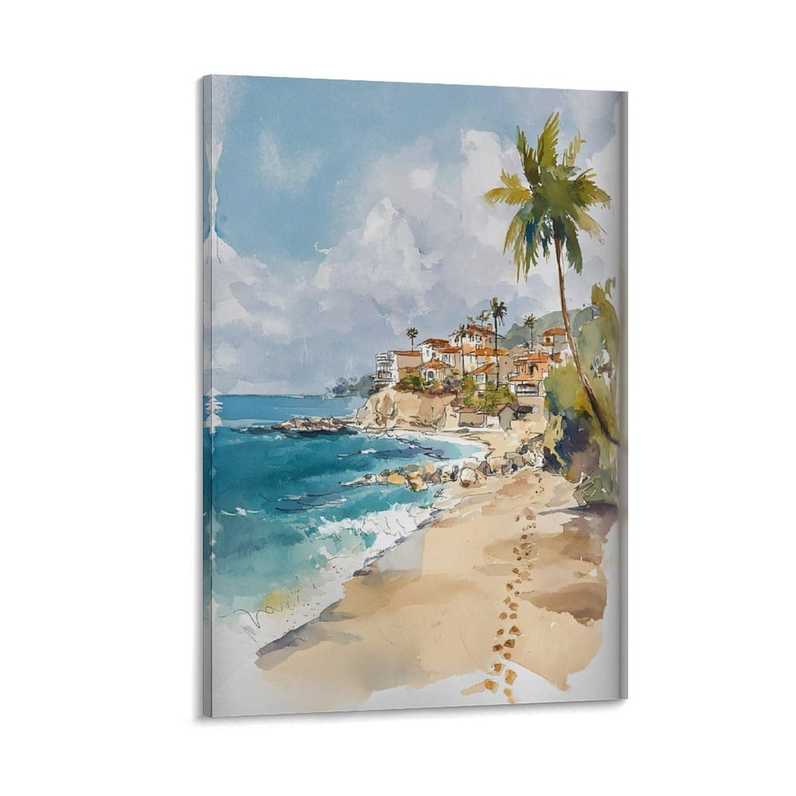 Playa Del 24x36inch(60x90cm) Vintage Travel Poster Watercolor Canvas Art