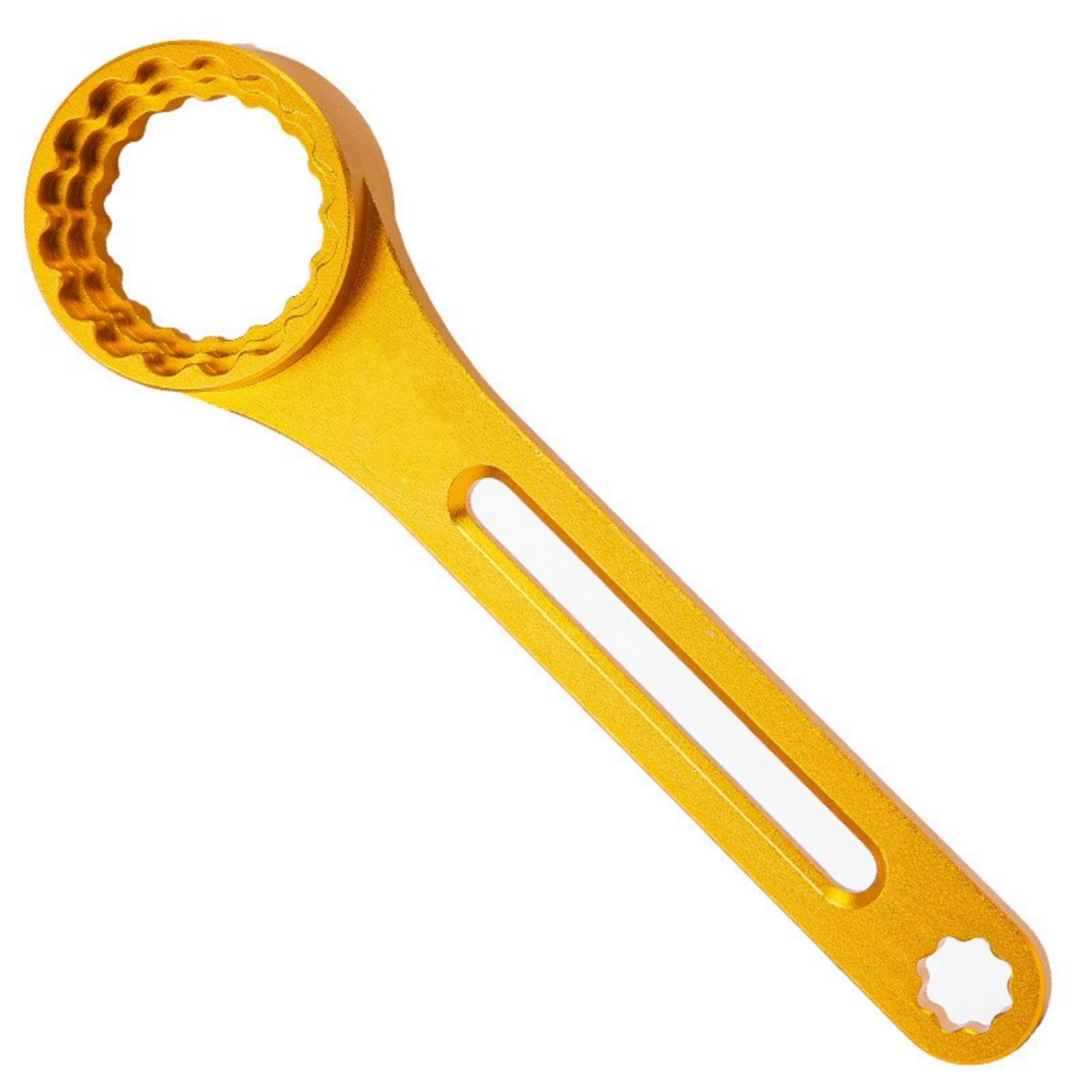 Hsioluted Gold Aluminum Alloy Bicycles Bottom Bracket Wrench For Cycling Repair Maintenance Bike Crankset Wrench Tool With Smooth Grip Bike Bottom Bracket Removal