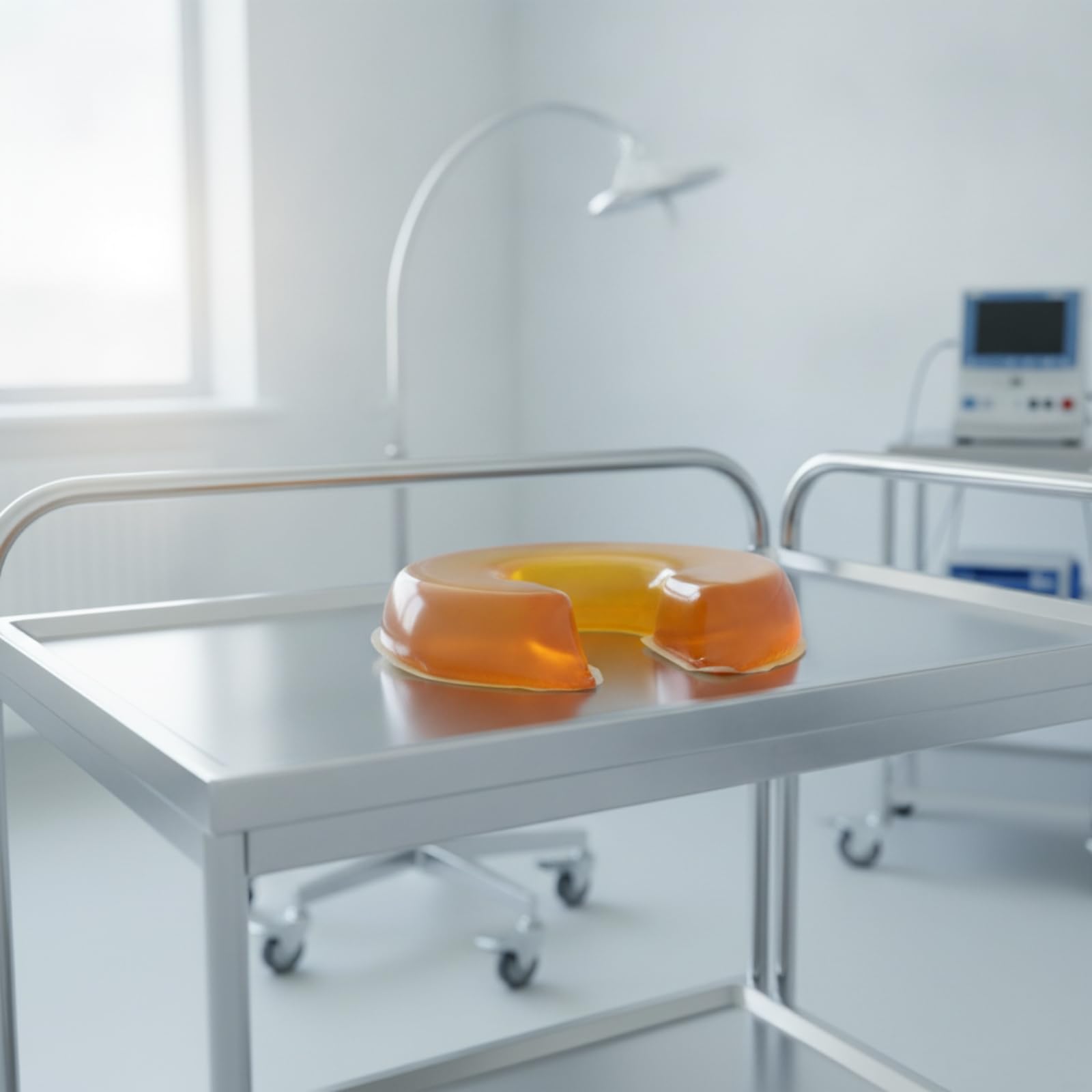 Coussin Annulaire Centre Creusé Matériel Médical Bord Surélevé Aide Médicale, Jaune, 210 50mm Cercle Intérieur 80mm