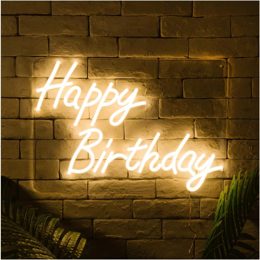 Happy Birthday LED Neon Sign Lights Art Wall Decorative Lights Party Decorate