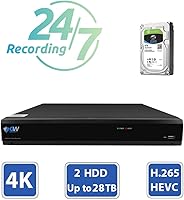 Vista 9 de GW Security - Sistema de cámara de seguridad de 2MP 1080p con detección de movimiento, grabadora de 8 canales y 4 cámaras domo CCTV HD-CVI de 2MP