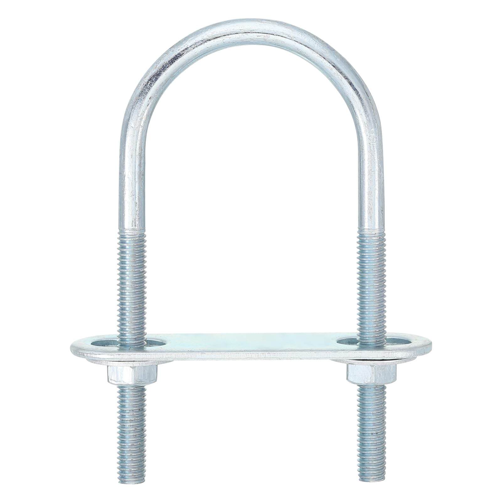 QUARKZMAN 6Pcs Pernos en U Redondos M6, Ancho Interior de 40mm, Longitud de 90mm Perno de Abrazadera en U con Tuercas y Placas, de Acero al Carbono para Reparación Tuberías y Industriale