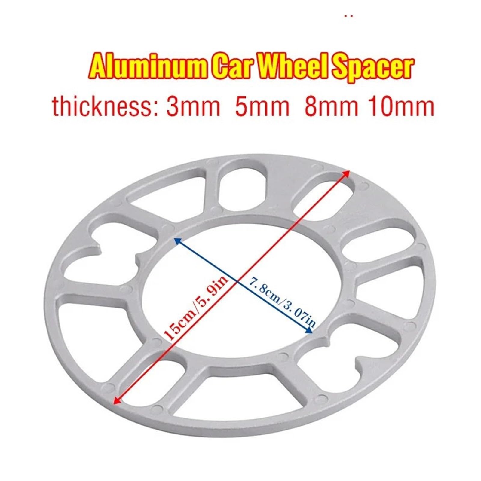 distanziali auto Distanziale per auto da 4 pezzi 3/5/6/8/10 mm | Materiale lega di alluminio 4 pezzi 3/5/6/8/10mm(10mm)