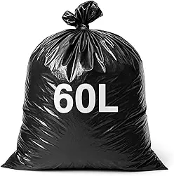 50un. Saco de Lixo Preto 60 litros Resistente Medida 55X70 Residencial e Comercial para o Dia-a-dia