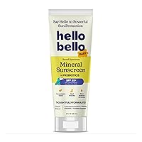 Vista 10 de Hello Bello Baby Mineral SPF 50 Loción de protección solar con amplio espectro UVA + UVB, resistente al agua y protección solar amigable
