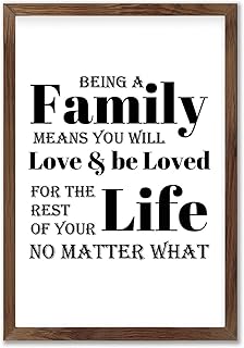 Wengbeauty Being-A-Family-Means-You-Will-Love-and-Be-Loved-for-The-Rest-of-Your-Life-No-Matter-What Sign Wood Framed Sign Wall Art Plaque Sign for Home Wall Decor 16 x 20 Inch