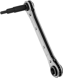 Refrigeration Ratchet Wrench, A.I.FORCE HVAC Service Wrench with 1/4", 3/8", 3/16" and 5/16" Square Drive and Hexagon Bit Adapter Kit for Air Conditioner, Refrigeration Equipment Repair