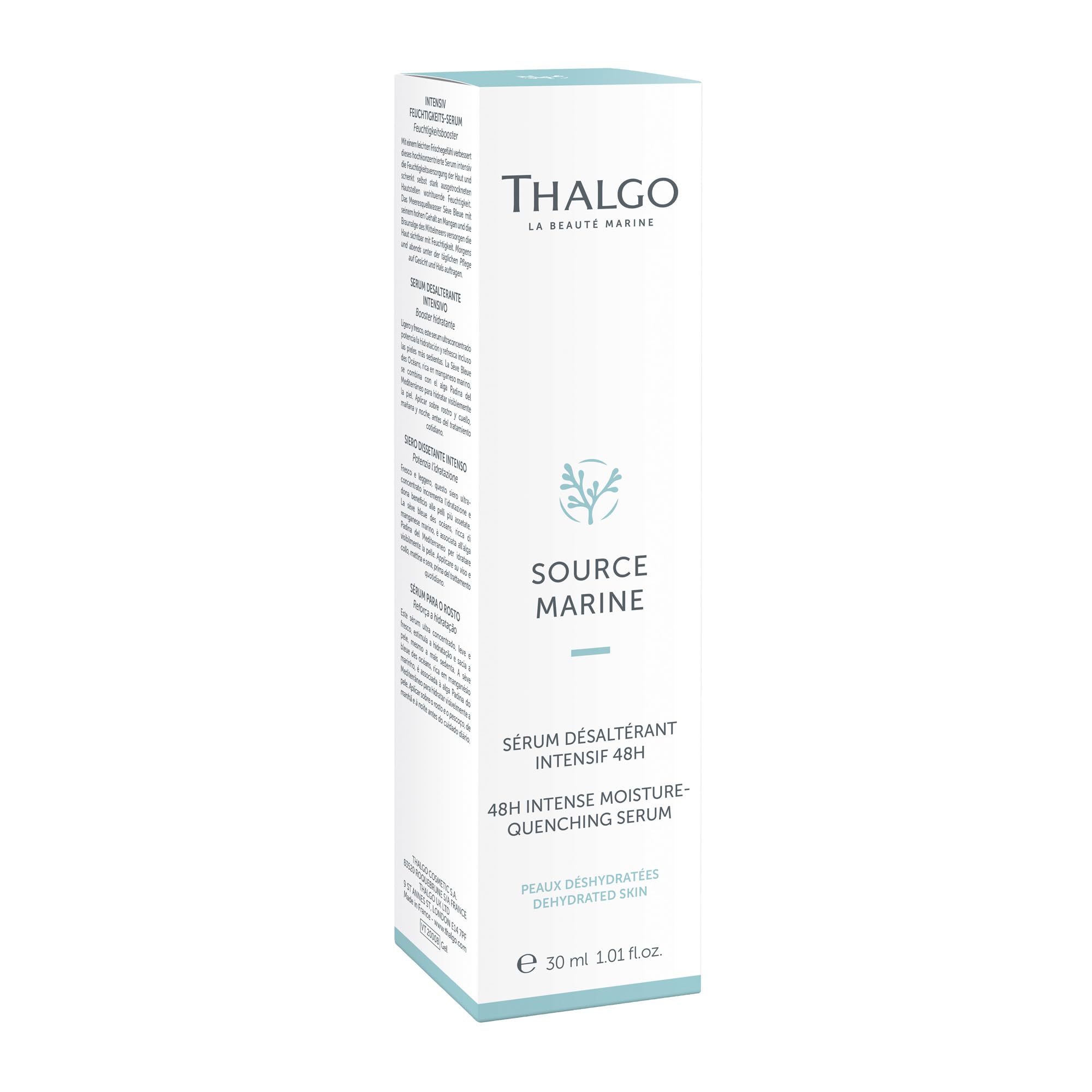 THALGO Intensiv-Feuchtigkeits-Serum 30 ml – Feuchtigkeitsserum mit Hyaluronsäure & Meerwasser-Konzentrat – 48h Hydration – Für feuchtigkeitsarme und dehydrierte Haut