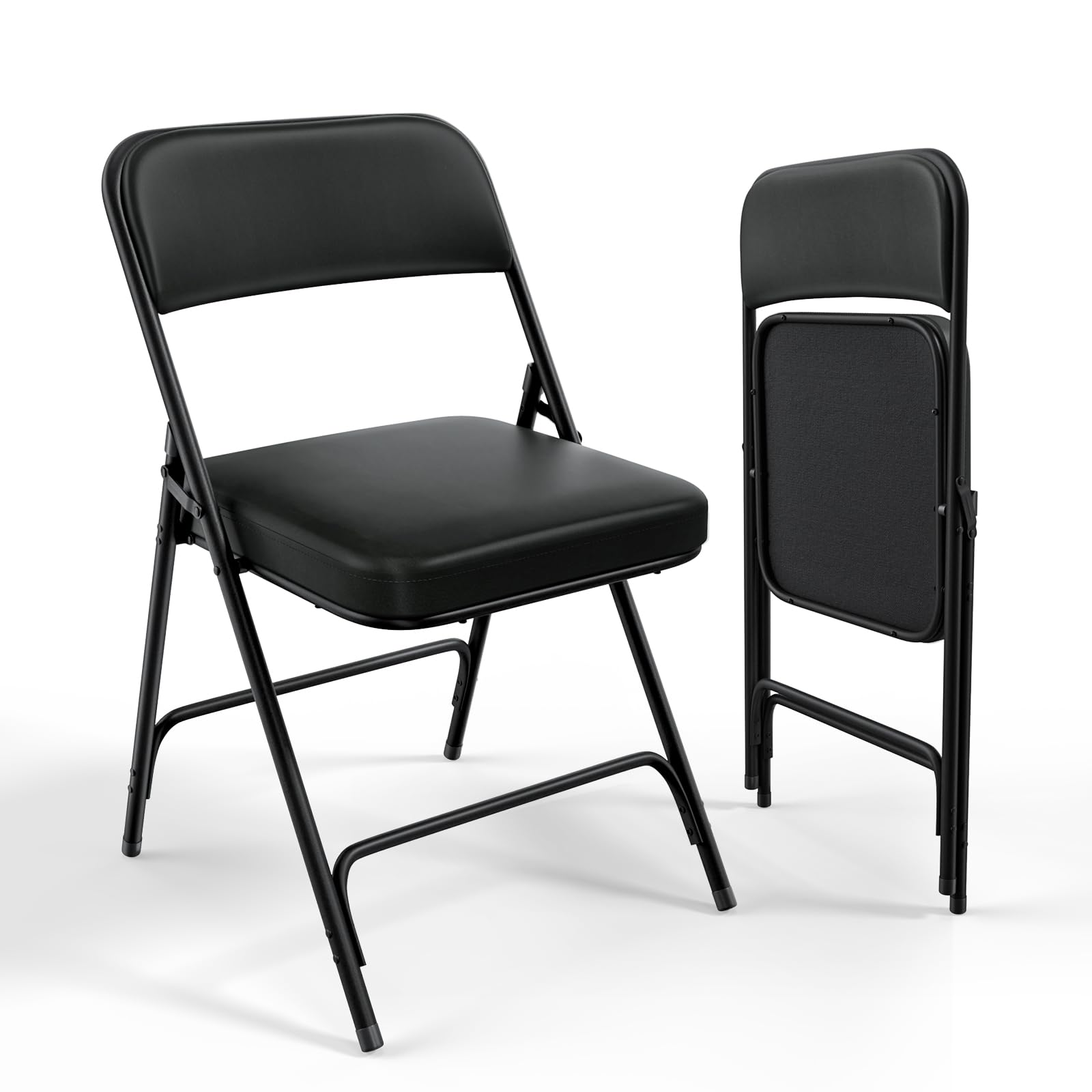 VINGLI Padded Folding Chairs with Thick Seat Cushion, Portable, Durable & Extra Comfortable Foldable Chairs for Indoor & Outdoor Events, Banquet,