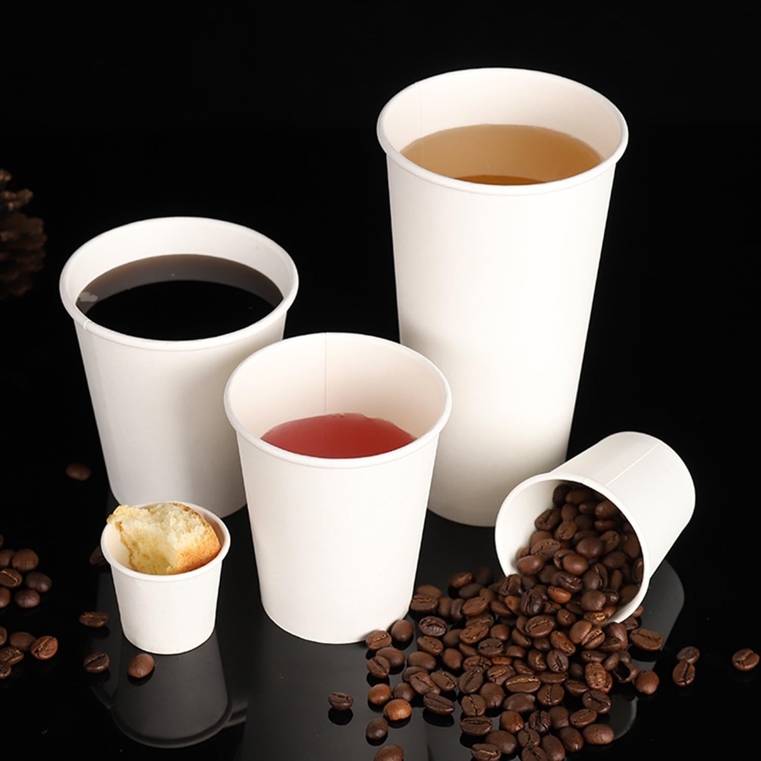 Vaso De Cartón 7oz 200 Ml Pack 300 Unidades Vasos Desechables Resistentes | Para Café Bebidas Calientes, Oficina Hostelería Eventos Catering, Uso Profesional, Take Away(280mL-8oz,300 Cups)