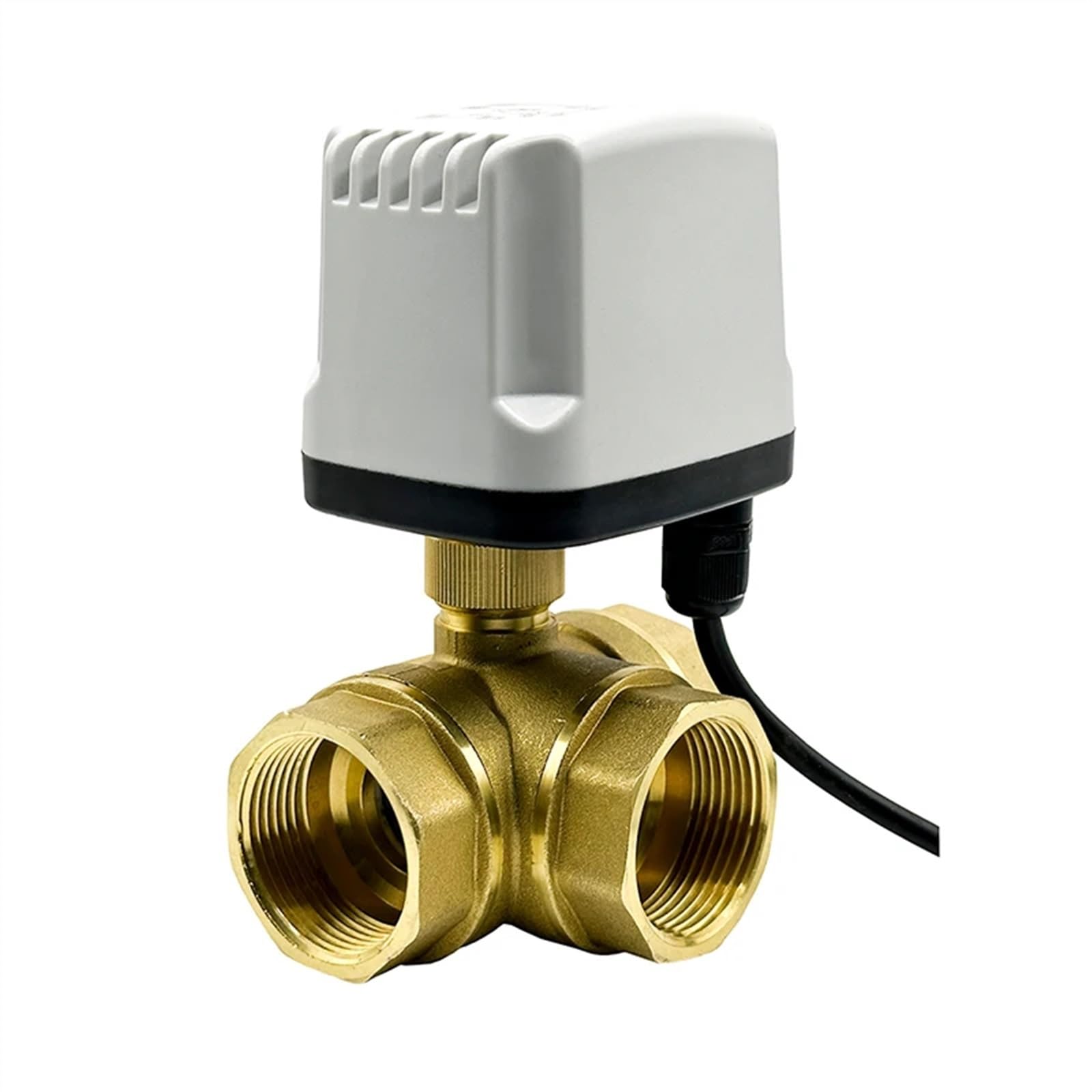 VSPPJYFG 1/2“ 3/4” 1“ 2 inch 3 Way Waterproof Motorized Ball Valve Electric Ball valve Brass Ball Valve Three Line Two Way Control(T TYPE-12VDC-CR03,0.75 Inch)