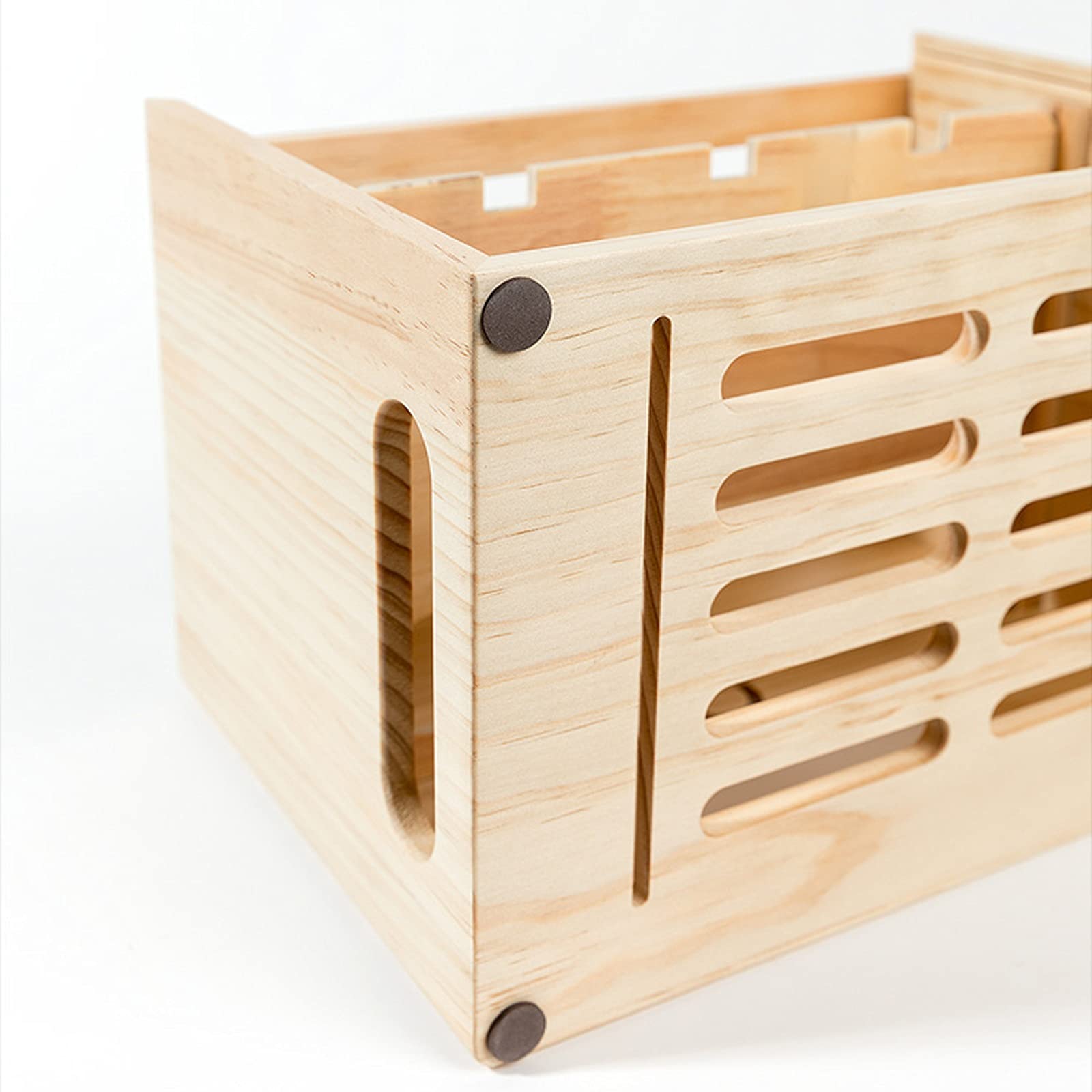 Organizadora de Cables Caja de cable de madera Caja de cable inalámbrica Rack Home Office Power Strip Box de almacenamiento Caja de administración de cables de doble capa, Ocultar cables y PowerStrips