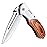 KEXMO Pocket Knife for Men - 2.98 Sharp Blade Wood Handle Pocket Folding Knives with Clip, Glass Breaker - Small EDC Knives for Survival Camping Hunting Fishing Hiking Women, Silver
