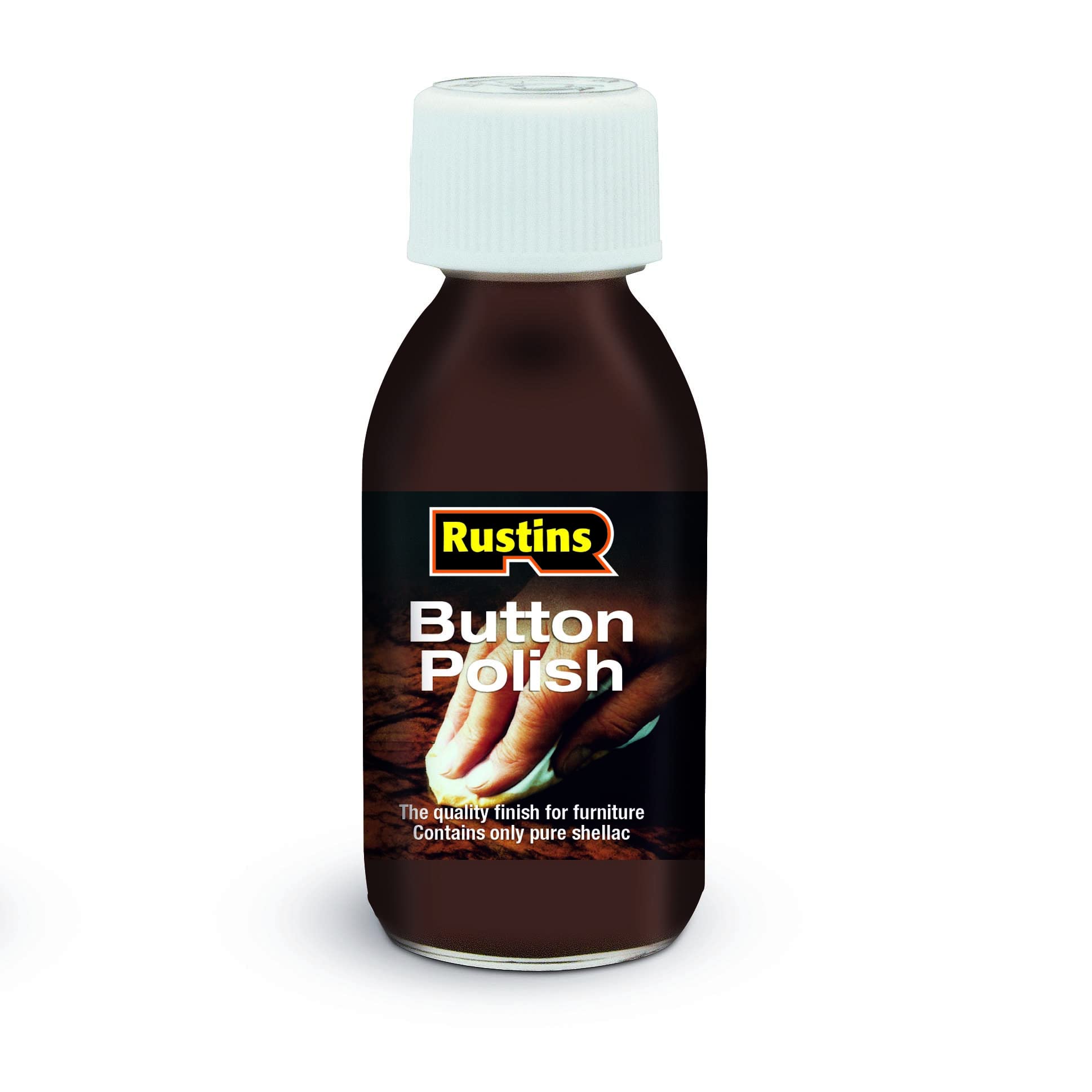 Rustins Button Polish 125ml for French Polishing and Sealing Wood Before Waxing