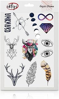 مجموعة تاتو مؤقت تصميمات هندسية وطبيعية، من ايكليبس، متعددة الألوان، مدة 5 إلى 7 أيام