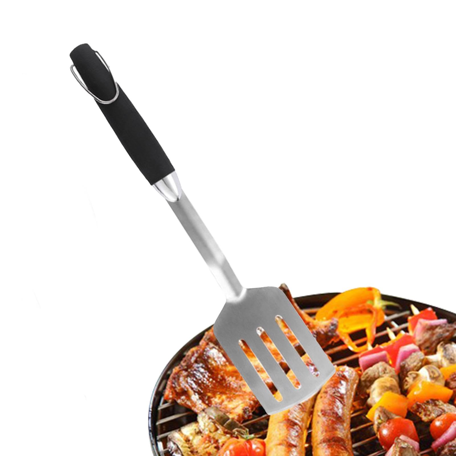 Accessoires de barbecue Teksome : spatule et pinces en acier inoxydable pour camping-car