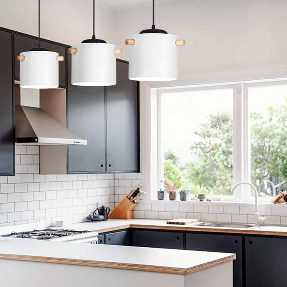 Nordic Wood Art Wisząca Lampa,Kolorowe Światło Wiszące Makaronu E27,Wiszący Sprzęt Prezentacja Prezentacja Latarnia Wisząca Farma,Regulowane Oprawy Oświetleniowe Sufitowe