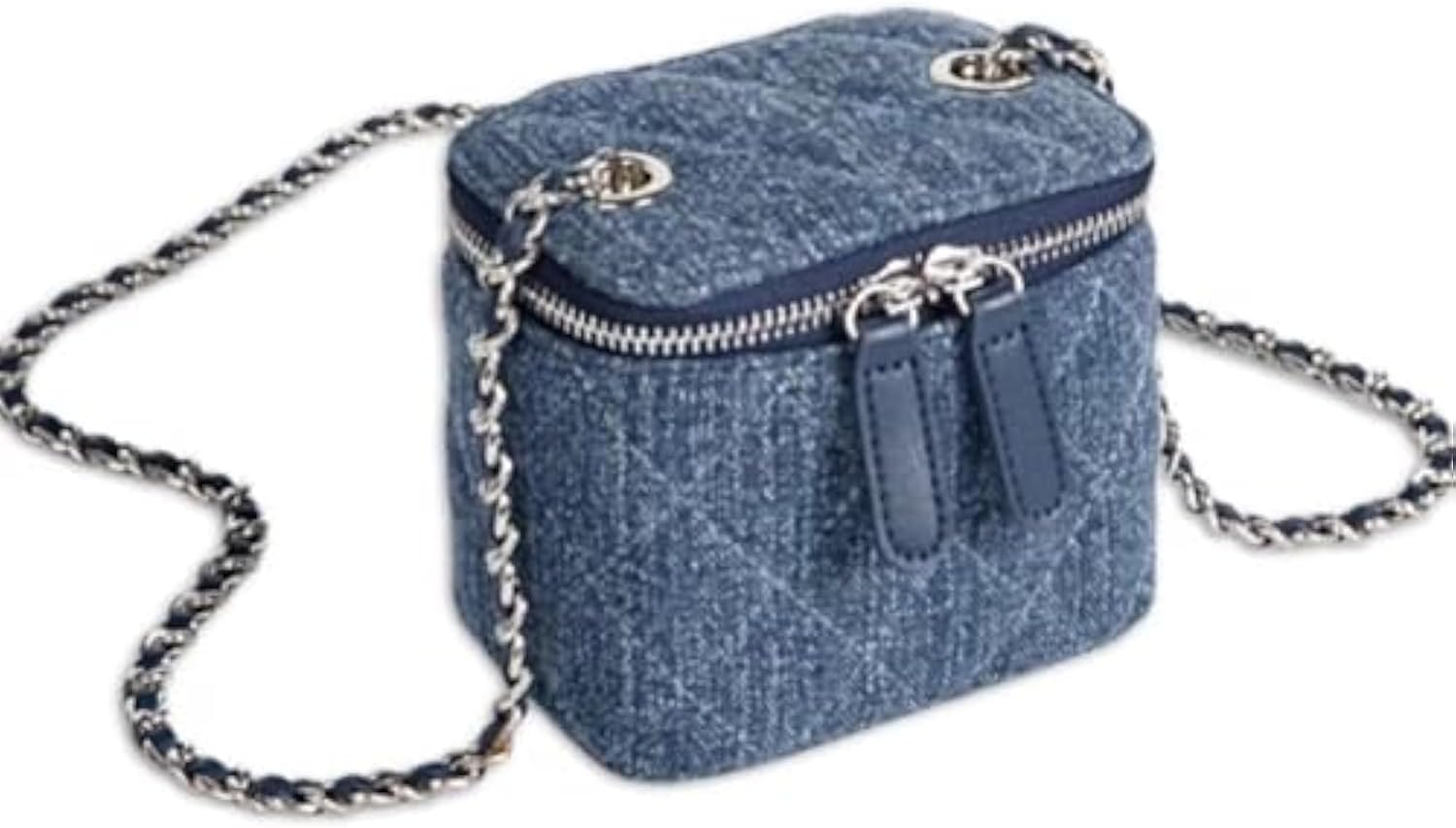 Mini Denim Crossbody Bags for Women Small Vintage Square Box Purse Boho Cross Body Handbags with Chain and Zipper