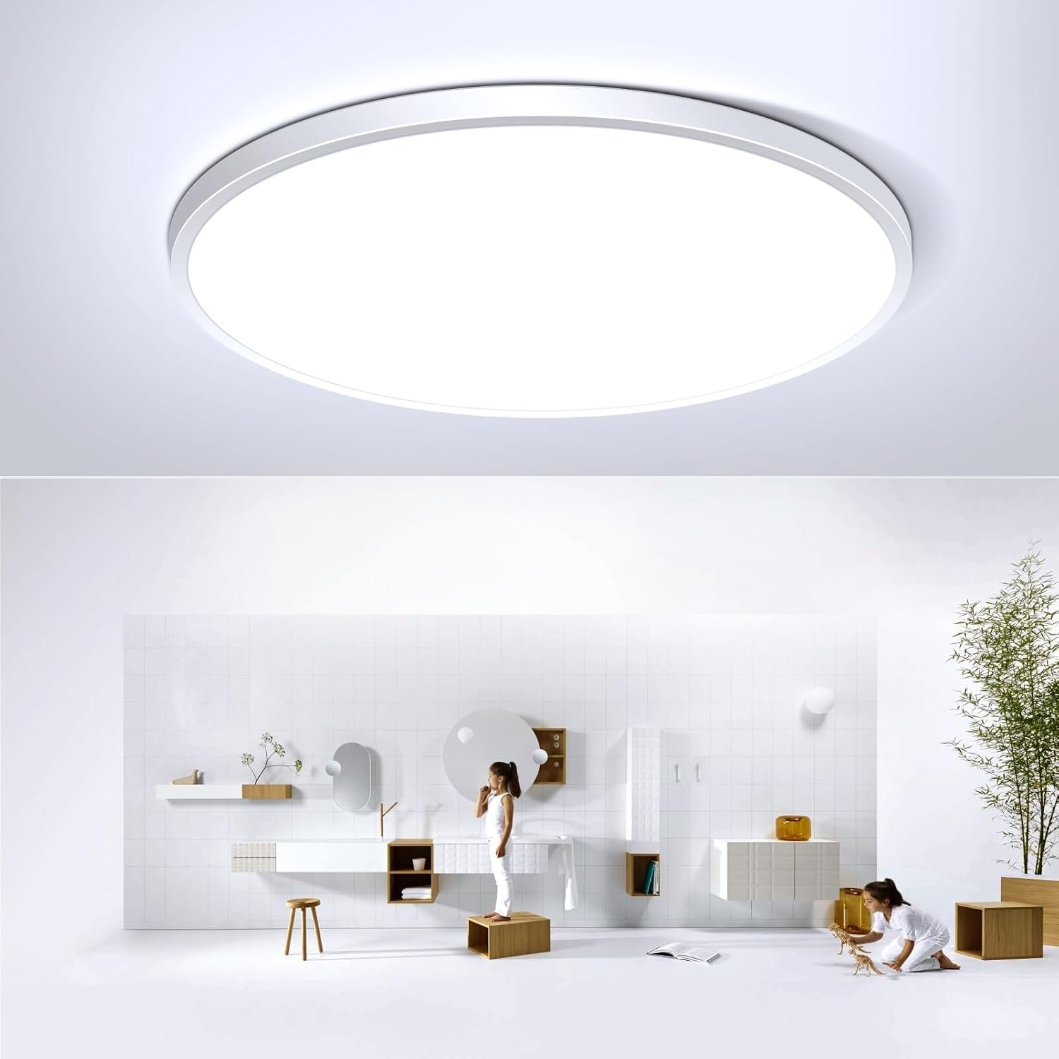 LightingWill LED Deckenleuchte 24W Ø30CM, 2800LM, 5000K Tage