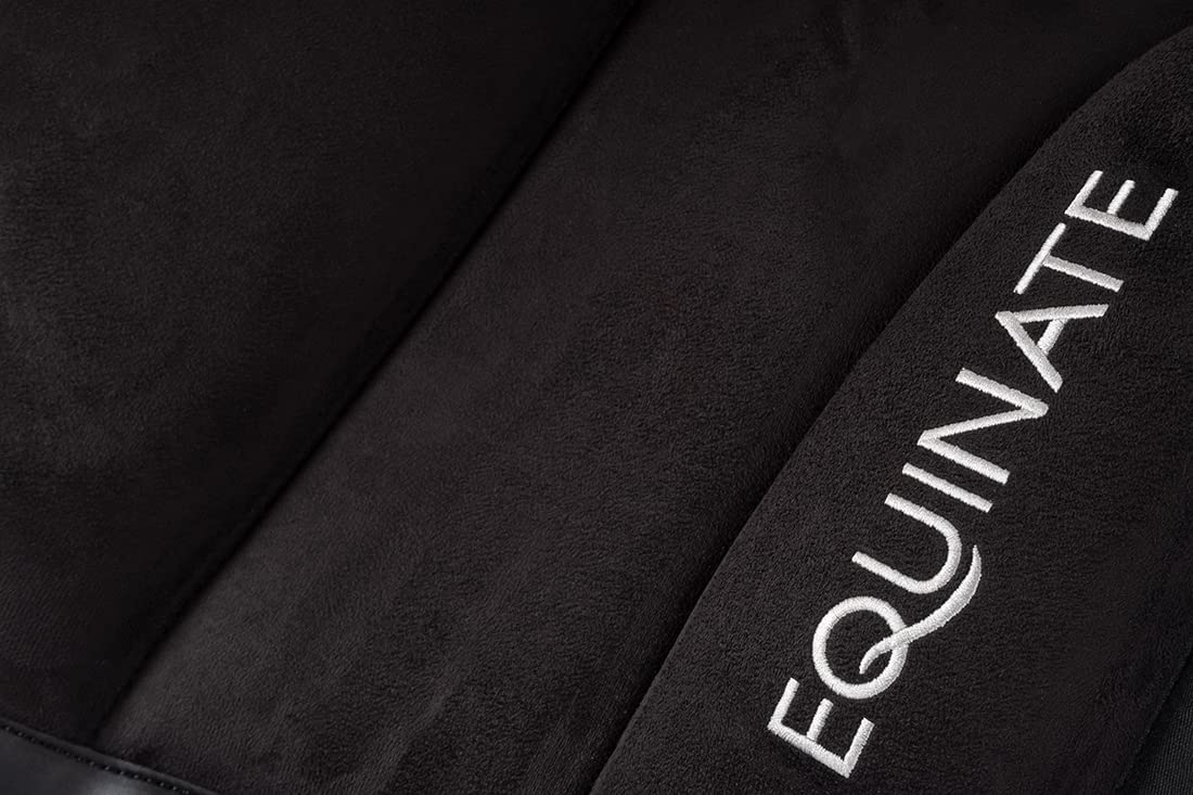 Equinate Coussin d'équitation Hamilton en daim synthétique Noir – Bareback Pad avec dessous en néoprène facile d'entretien – Coussin d'équitation Selle sans arbre