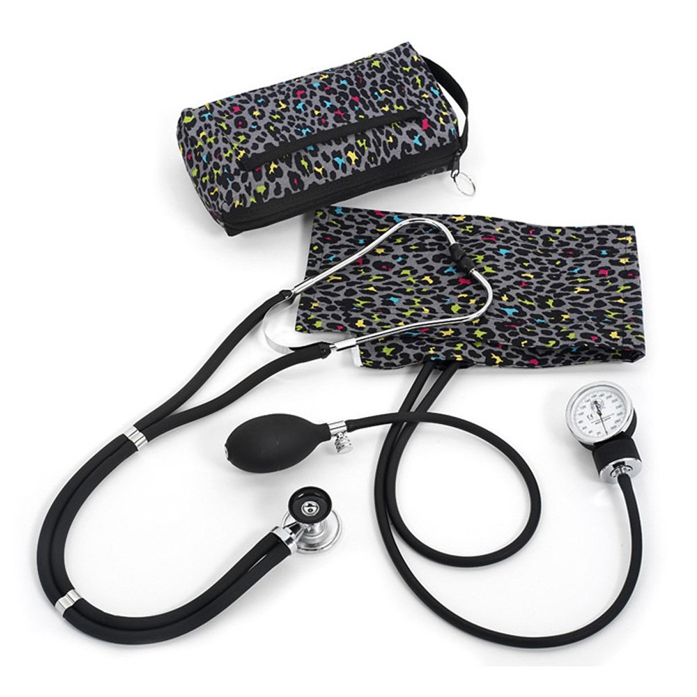Prestige Medical Aneroid Sphygmomanometer/Sprague-Rappaport Kit, Leopard Print Grey