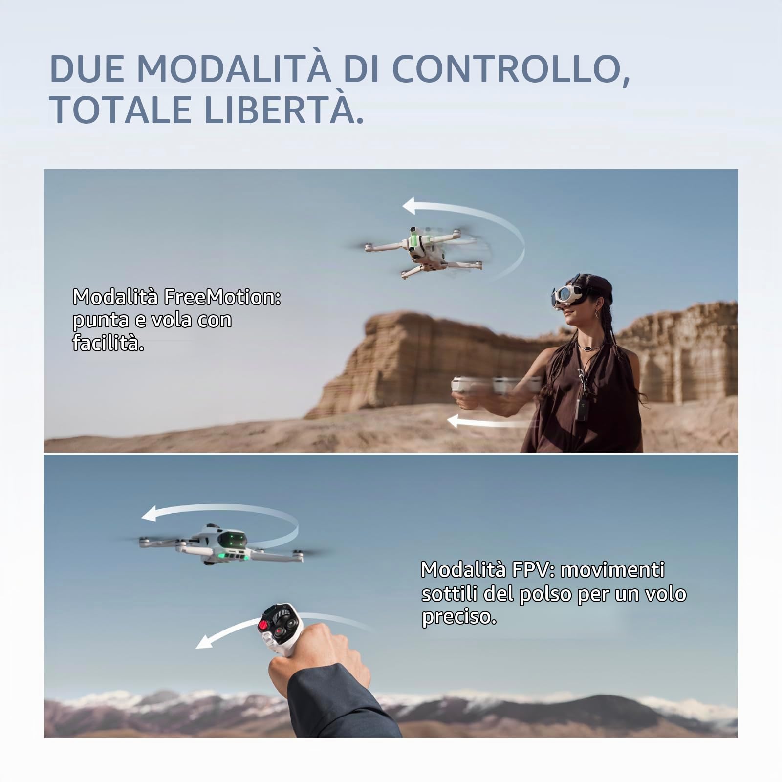 Antigravity A1 Pack Explorer (3 batterie) – Drone 360 8K immersivo, Punta e vola, anticollisione, 249 g e pieghevole, Deep Track, ritorno automatico, fino a 10 km, editing automatico